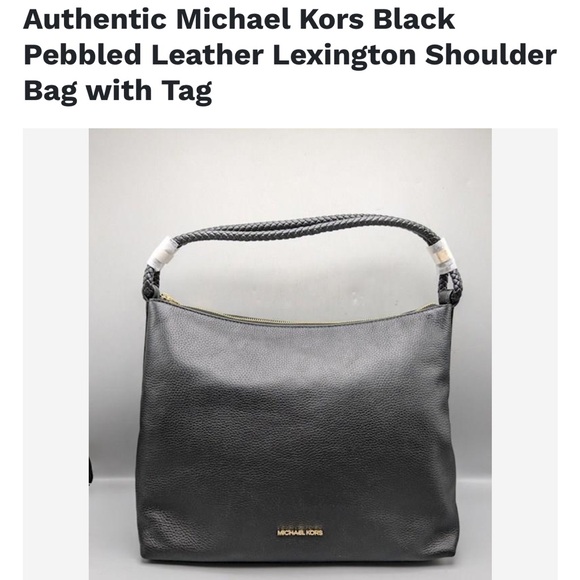 Michael Kors Black Pebbled “Lexington” Large Handbag! NWT!! - Picture 2 of 12